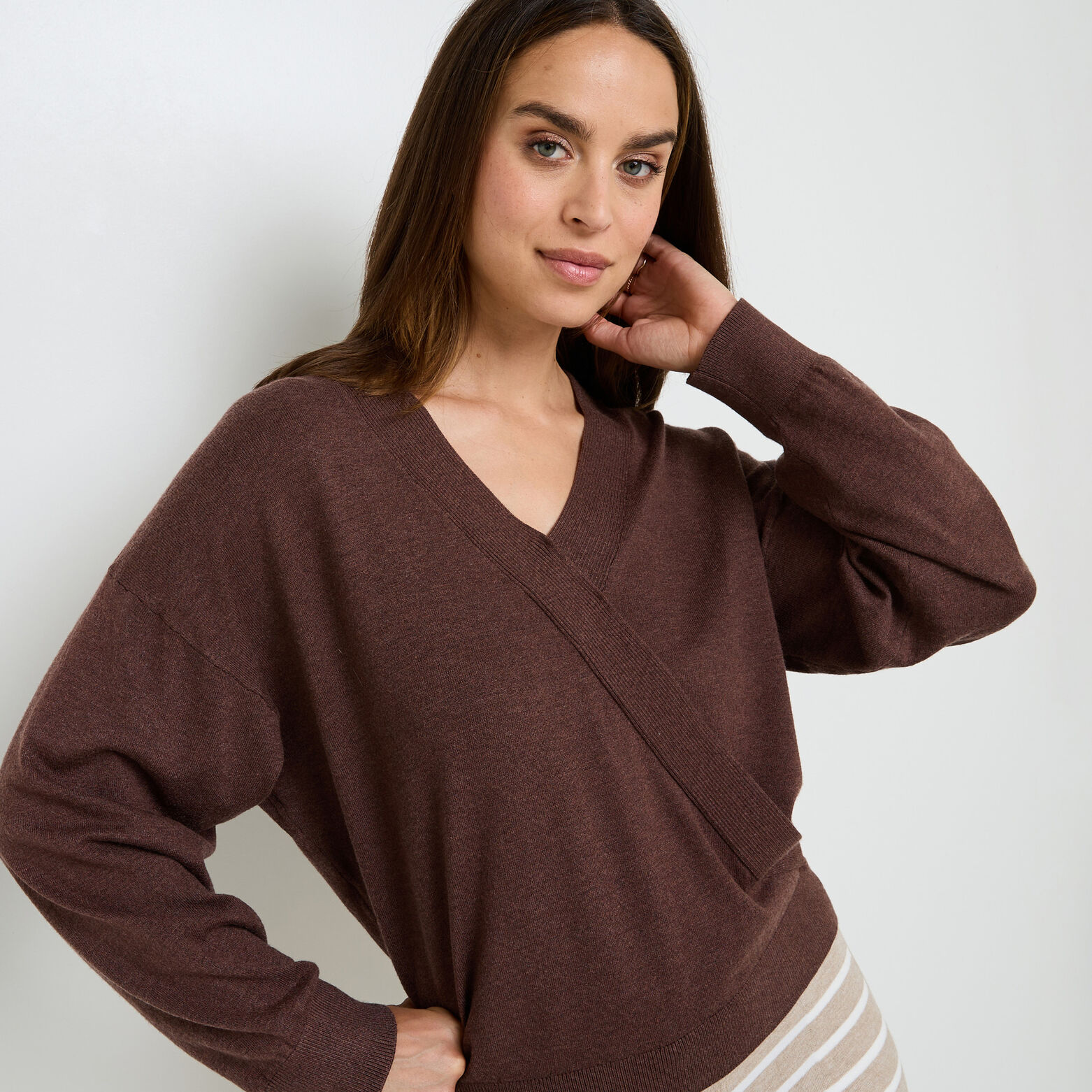 FEERIE PULL EN TRICOT MARRON