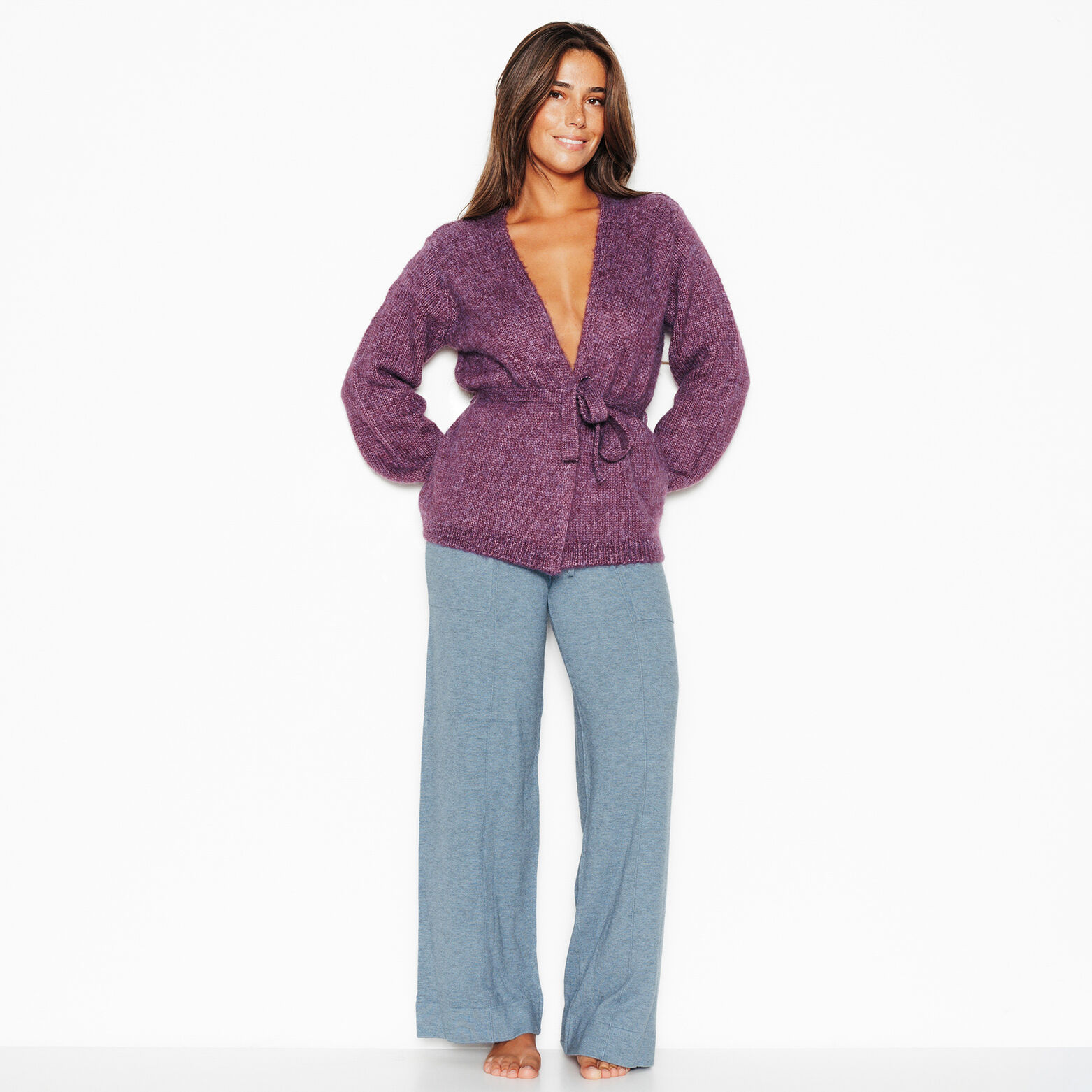 JANAIS GILET EN TRICOT BORDEAUX