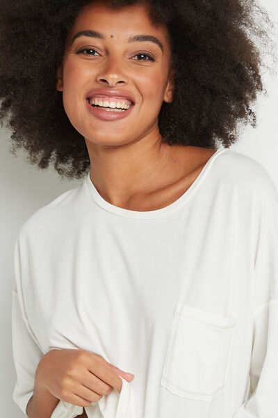TEE SHIRT MANCHES COURTES MODAL IVOIRE