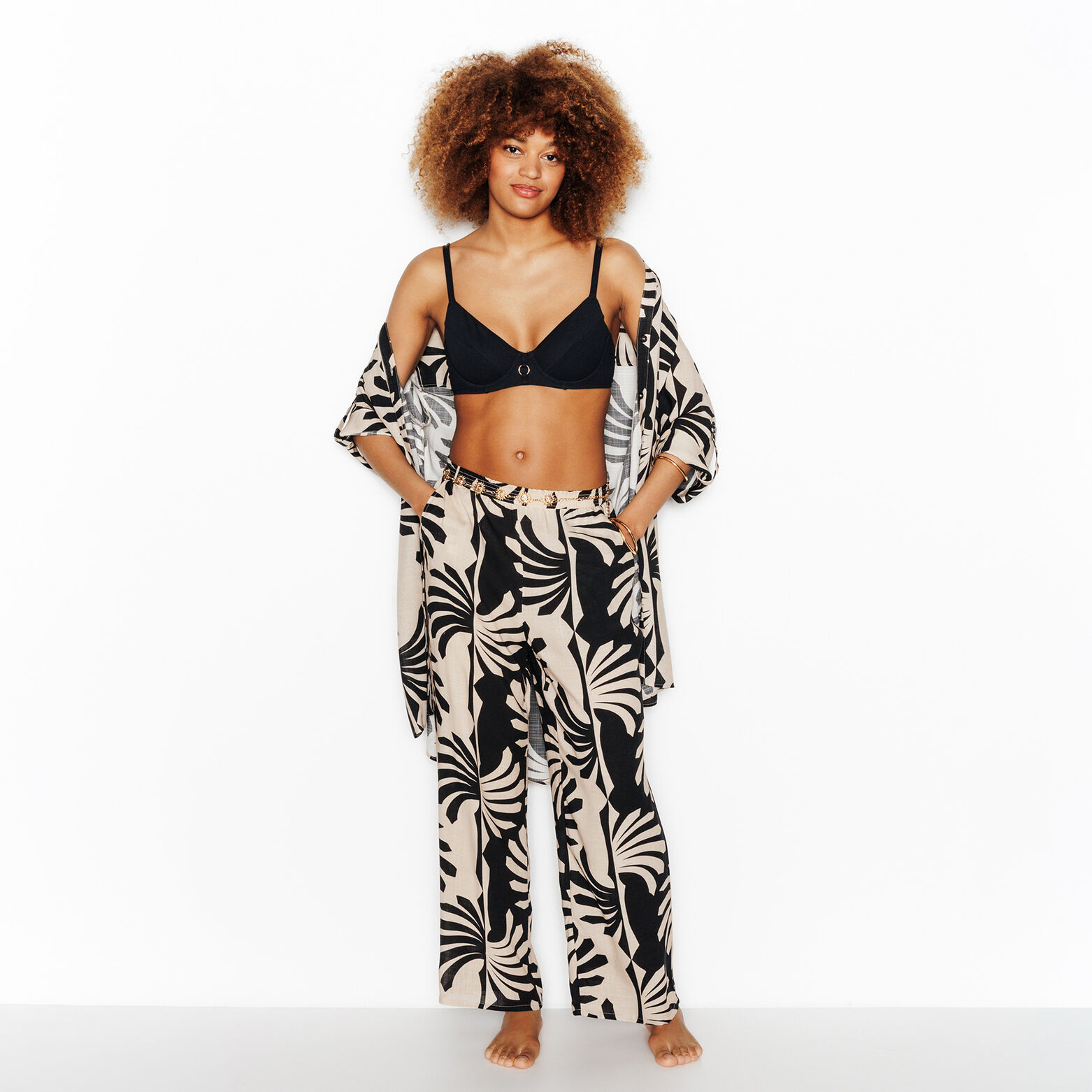 PLAGE PANTALON MULTICO NOIR