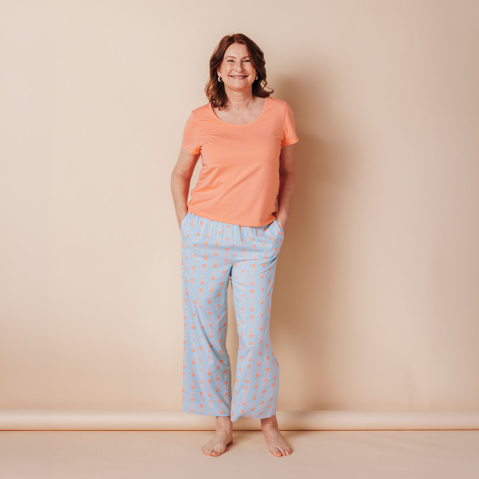 IDEALE PYJAMA PANTACOURT 2 PIECES MULTICO ORANGE