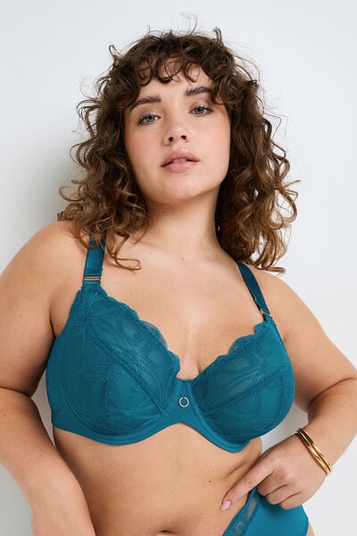 SOUTIEN-GORGE EMBOITANT GRANDE TAILLE DENT TURQUOISE