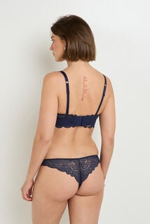 DENTELLE TANGA DENTELLE MARINE