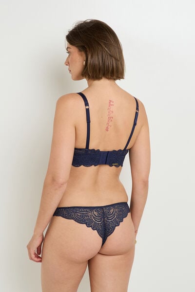 TANGA DENTELLE MARINE