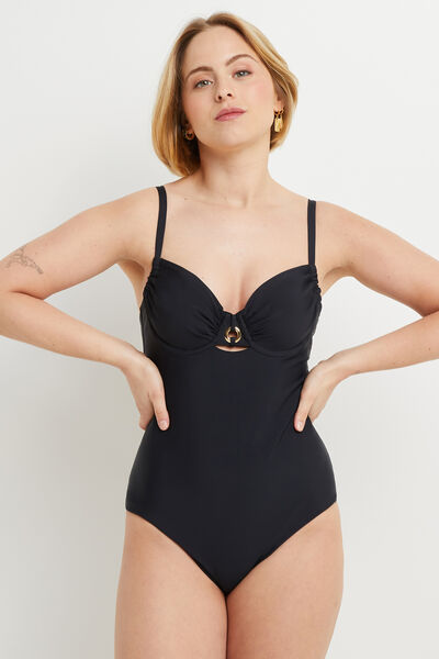 MAILLOT DE BAIN UNE PIECE EMBOITANT NOIR