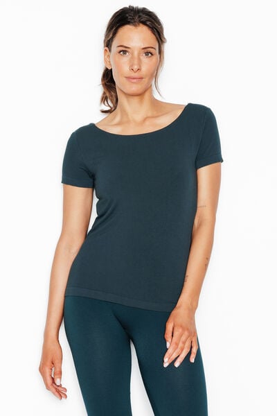 TEE-SHIRT AVEC BRASSIERE INTEGREE VERT FONCE