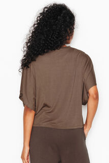 JANIRA T-SHIRT MANCHES COURTES MARRON