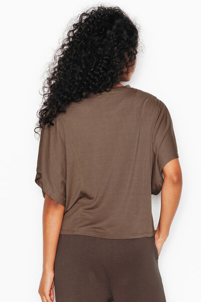 T-SHIRT MANCHES COURTES MARRON