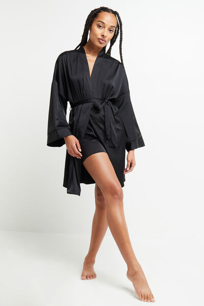 KIMONO SATIN NOIR