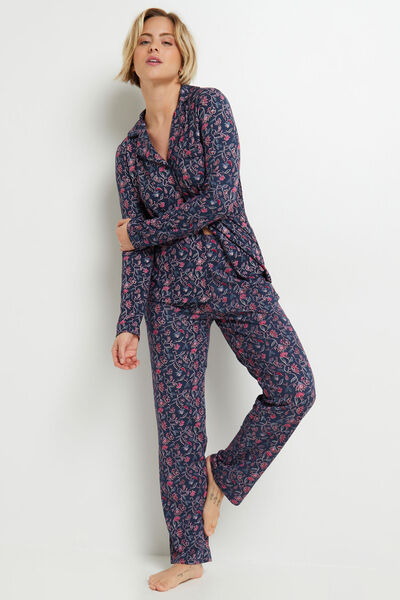 PANTALON PYJAMA MULTICO BLEU