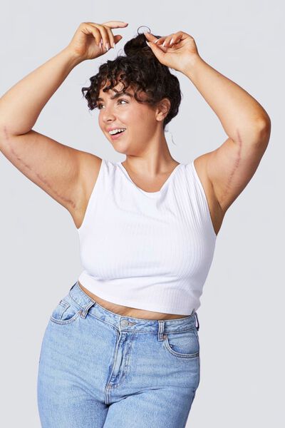 CROP TOP BRASSIERE INTEGREE BLANC