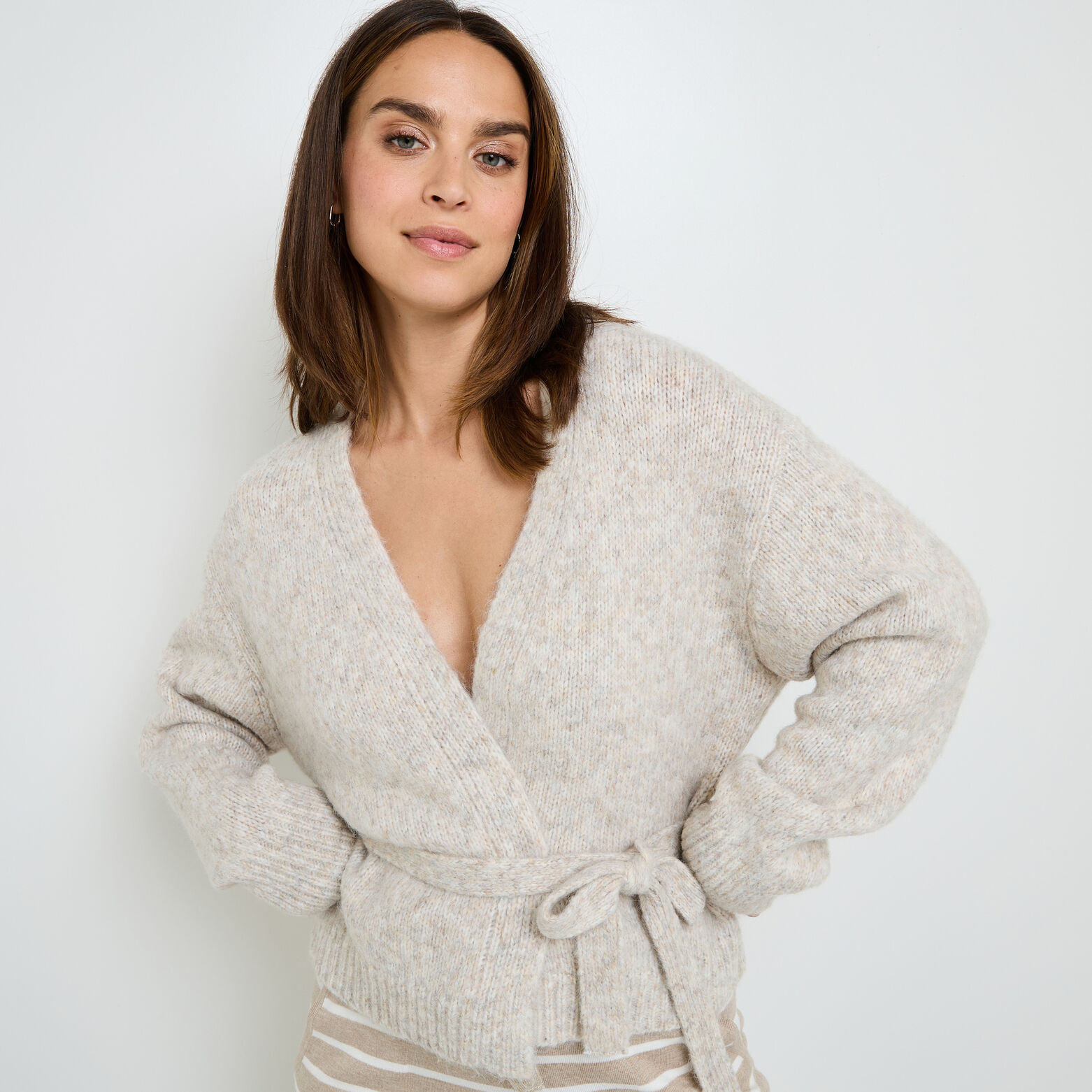 FRAMBOISE GILET EN TRICOT ECRU