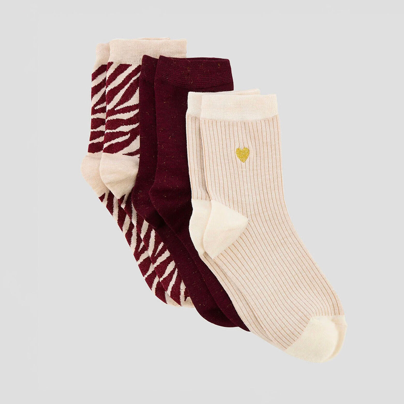 ANTIGUA LOT DE 3 PAIRES DE CHAUSSETTES MULTICO VIOLET