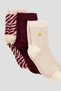 ANTIGUA LOT DE 3 PAIRES DE CHAUSSETTES MULTICO VIOLET