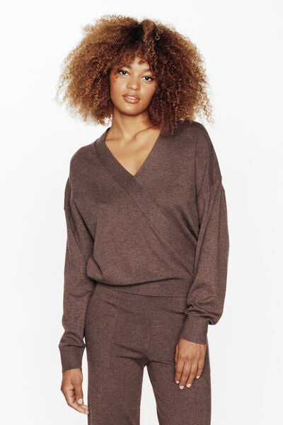 FEERIE PULL EN TRICOT MARRON
