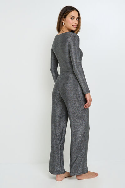 PANTALON PAILLETE GRIS CLAIR