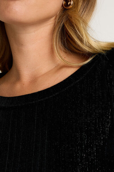 TEE-SHIRT MANCHES LONGUES VELOURS NOIR