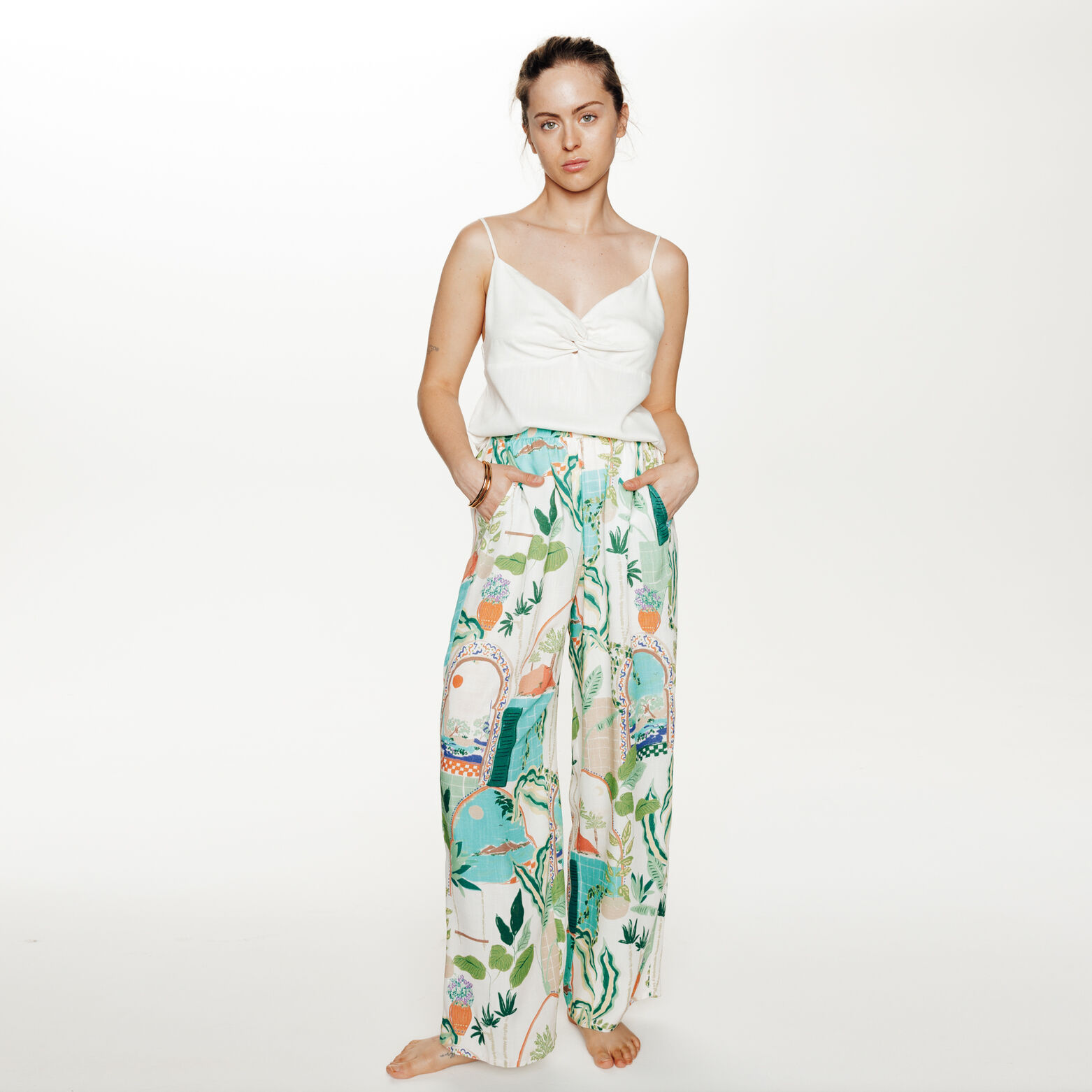 GUIMAUVE Pantalon MULTICO BLANC