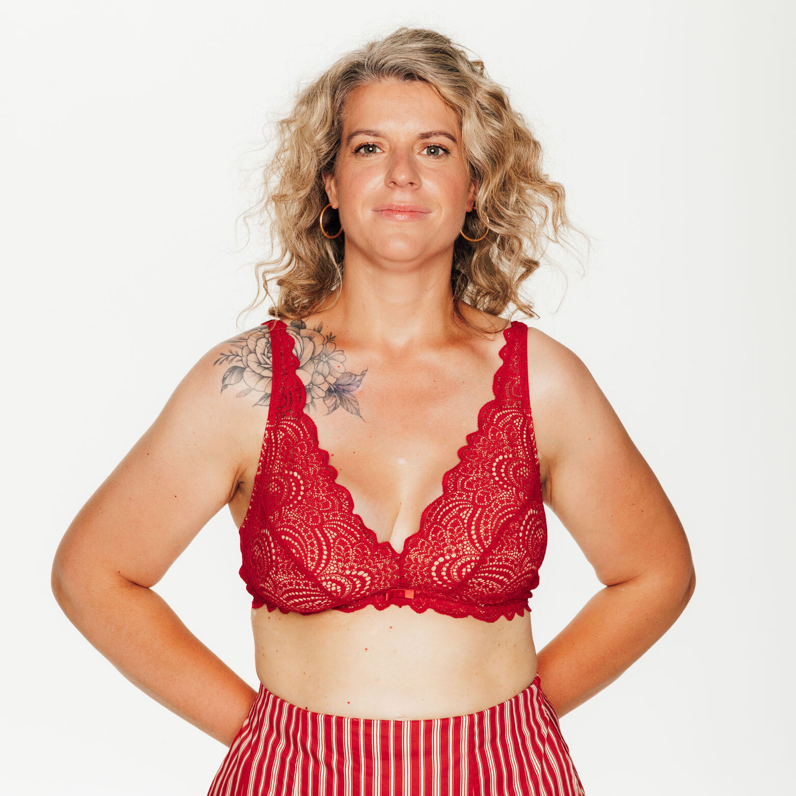DENTELLE Soutien-gorge Post opératoire Triangle ROUGE