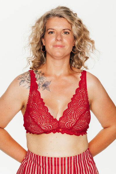 DENTELLE Soutien-gorge Post opératoire Triangle ROUGE