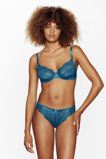 Ensemble GLADYS bleu sans-armatures & tanga