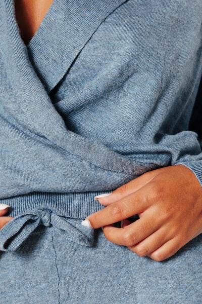 PULL CACHE COEUR BLEU