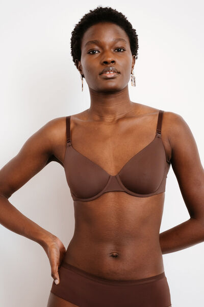 SOUTIEN-GORGE EMBOITANT MICROFIBRE MARRON