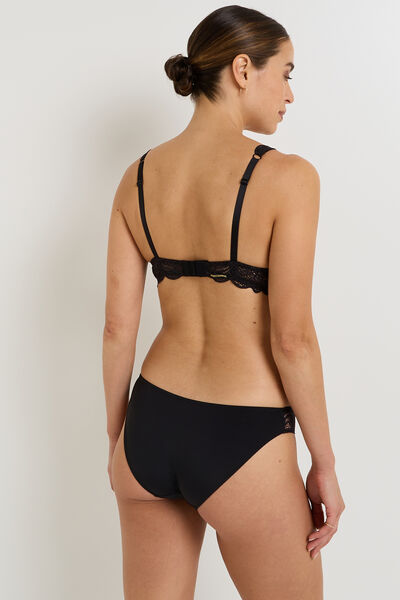 DENTELLE CULOTTE MICROFIBRE ET DENTELLE NOIR