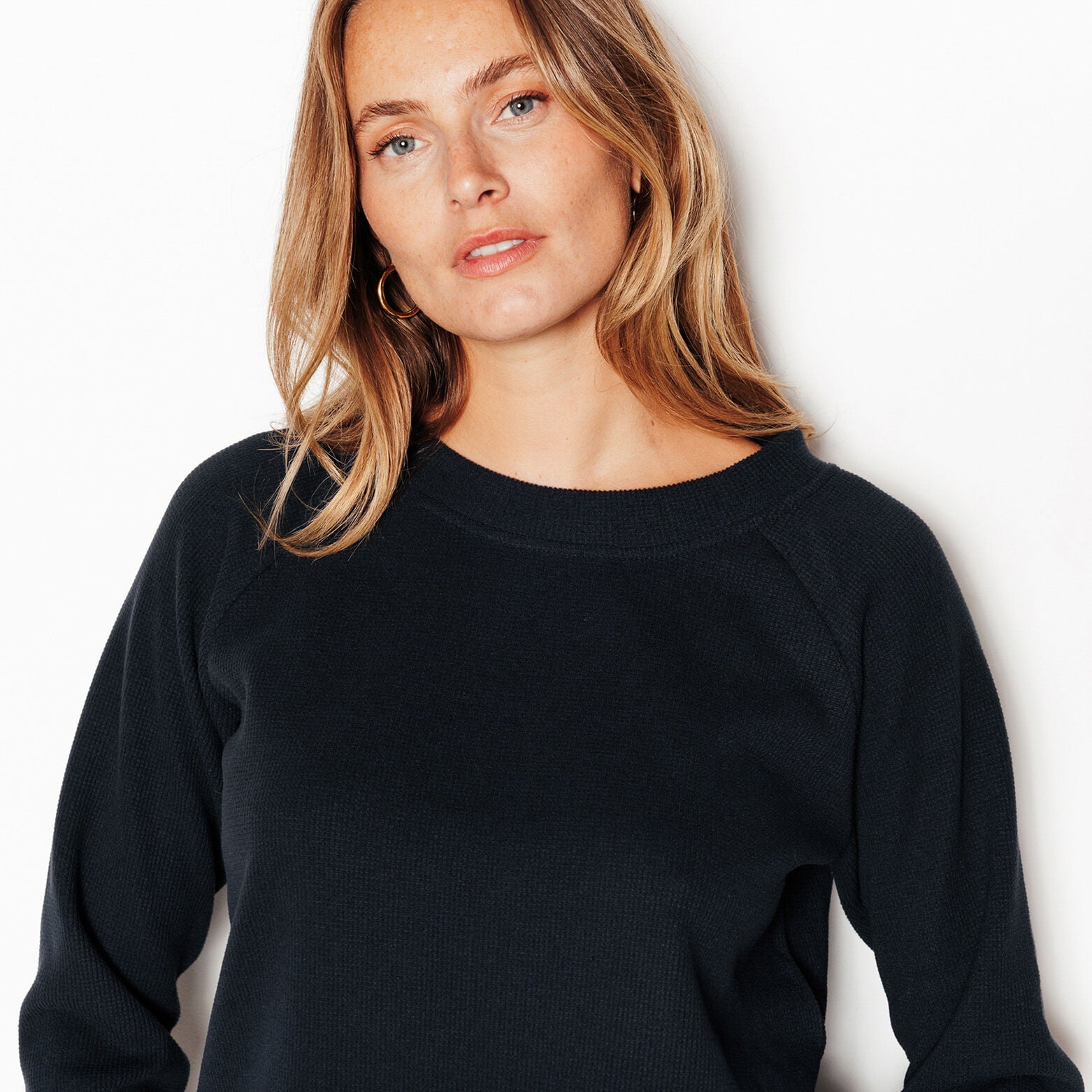 FAIENCE TEE-SHIRT MANCHES LONGUES MARINE