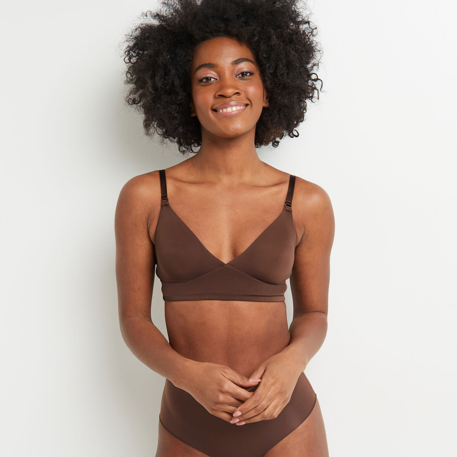 PERFECT SOUTIEN-GORGE SANS ARMATURES MICROFIBRE MARRON