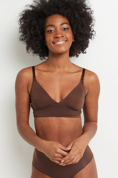SOUTIEN-GORGE SANS ARMATURES MICROFIBRE MARRON