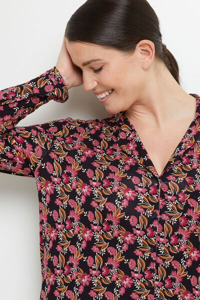 CAMILLE LIQUETTE MANCHES LONGUES VISCOSE MULTICO NOIR