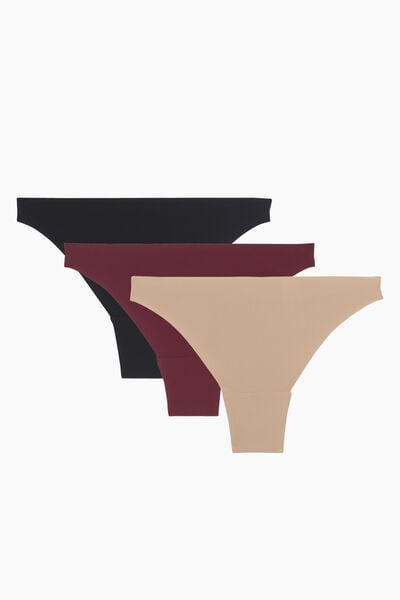 LOT DE 3 TANGAS DE SPORT MULTICO NOIR