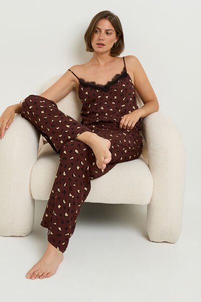 TOP MULTICO MARRON