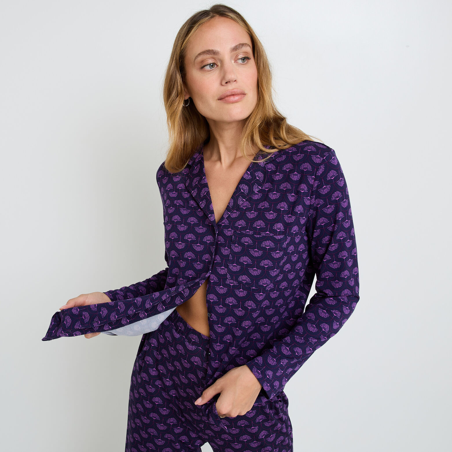 CAMILLE Chemise manches longues MULTICO ROSE