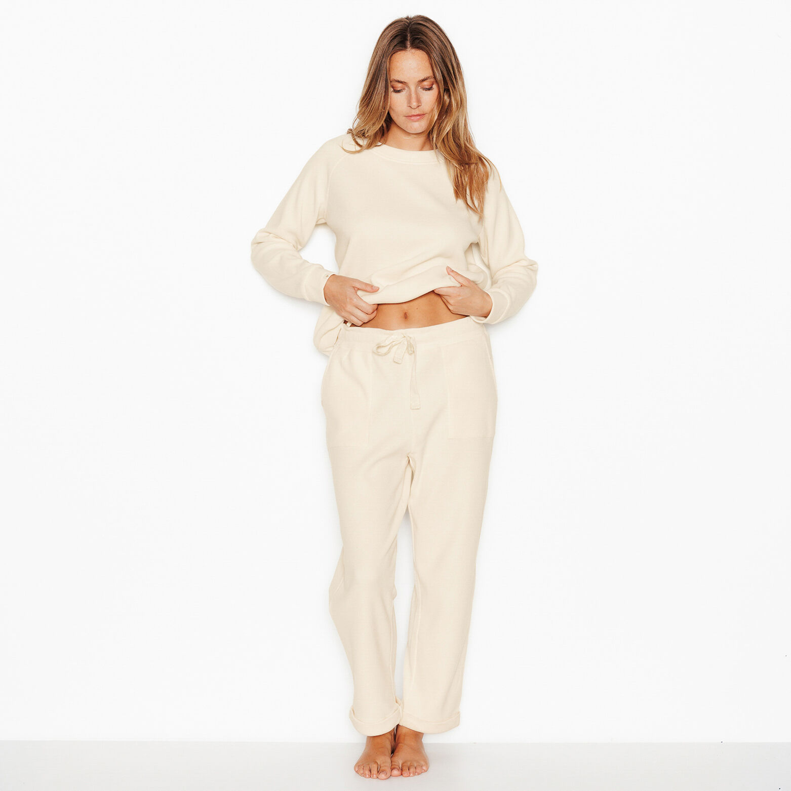FAIENCE PANTALON DE PYJAMA ECRU