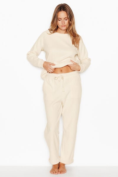 FAIENCE PANTALON DE PYJAMA ECRU