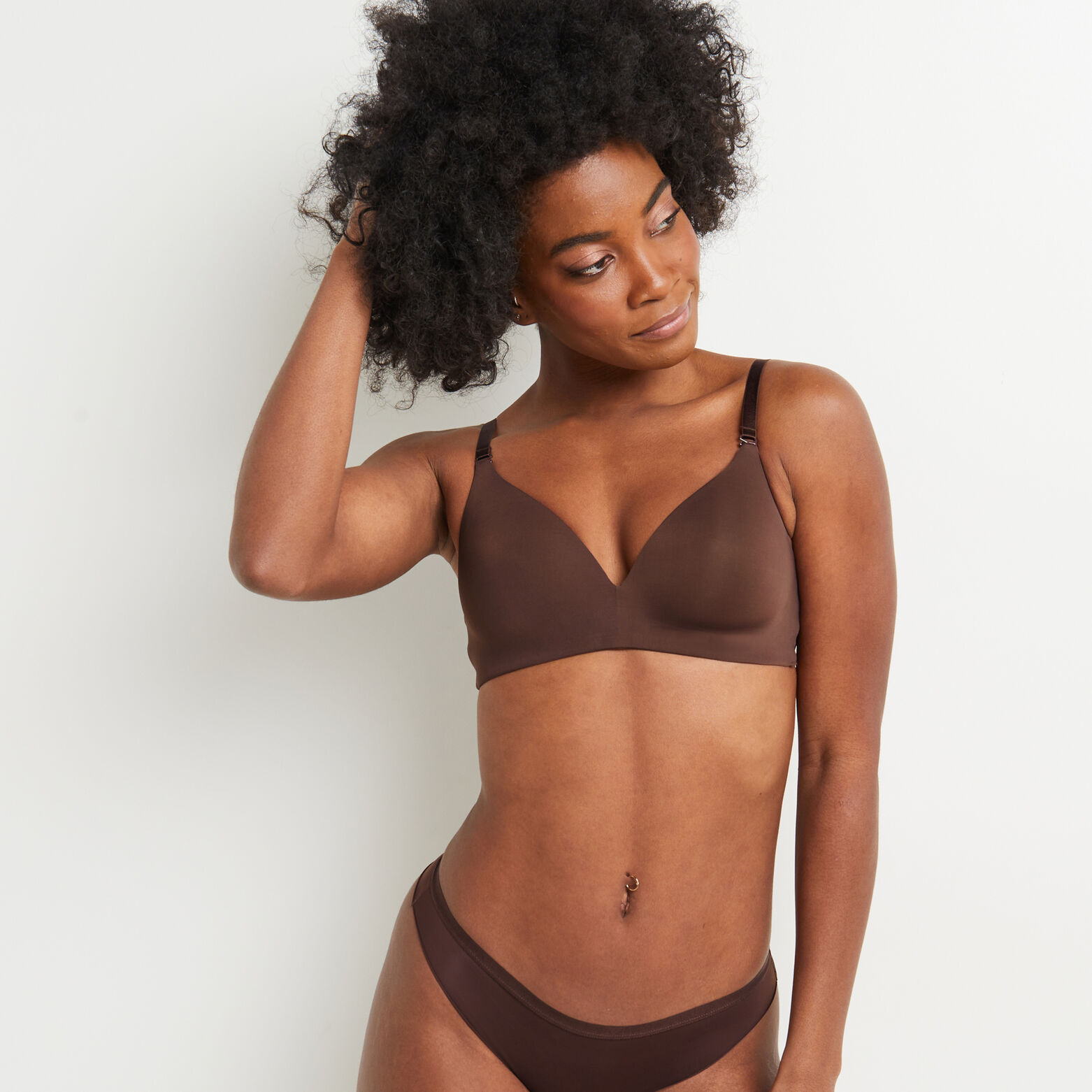 PERFECT SOUTIEN-GORGE SANS ARMATURES AMPLI MICROFI MARRON
