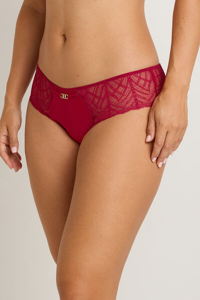 SHORTY DENTELLE ROUGE
