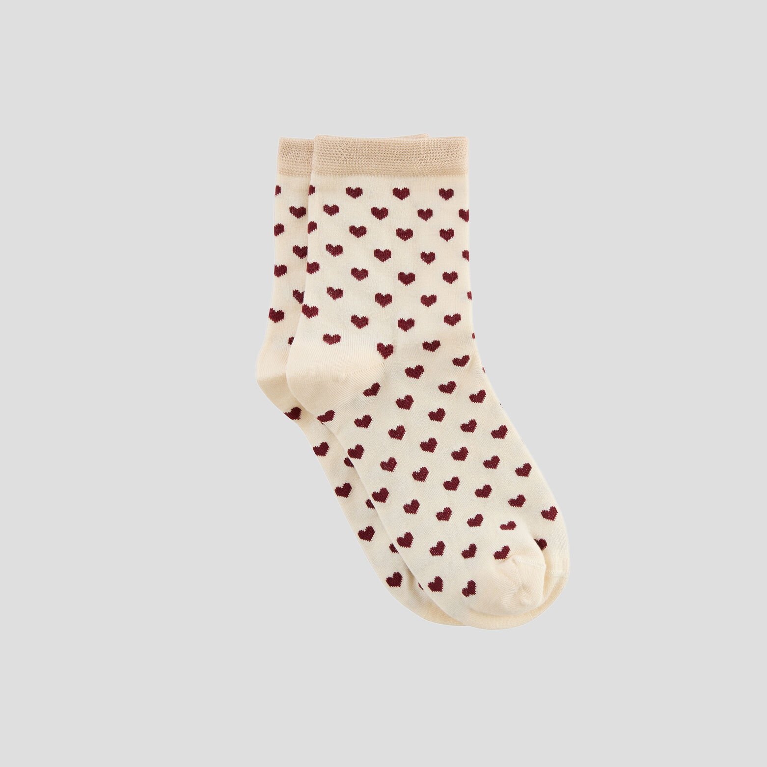 MELODIE CHAUSSETTES COEURS MULTICO BLANC