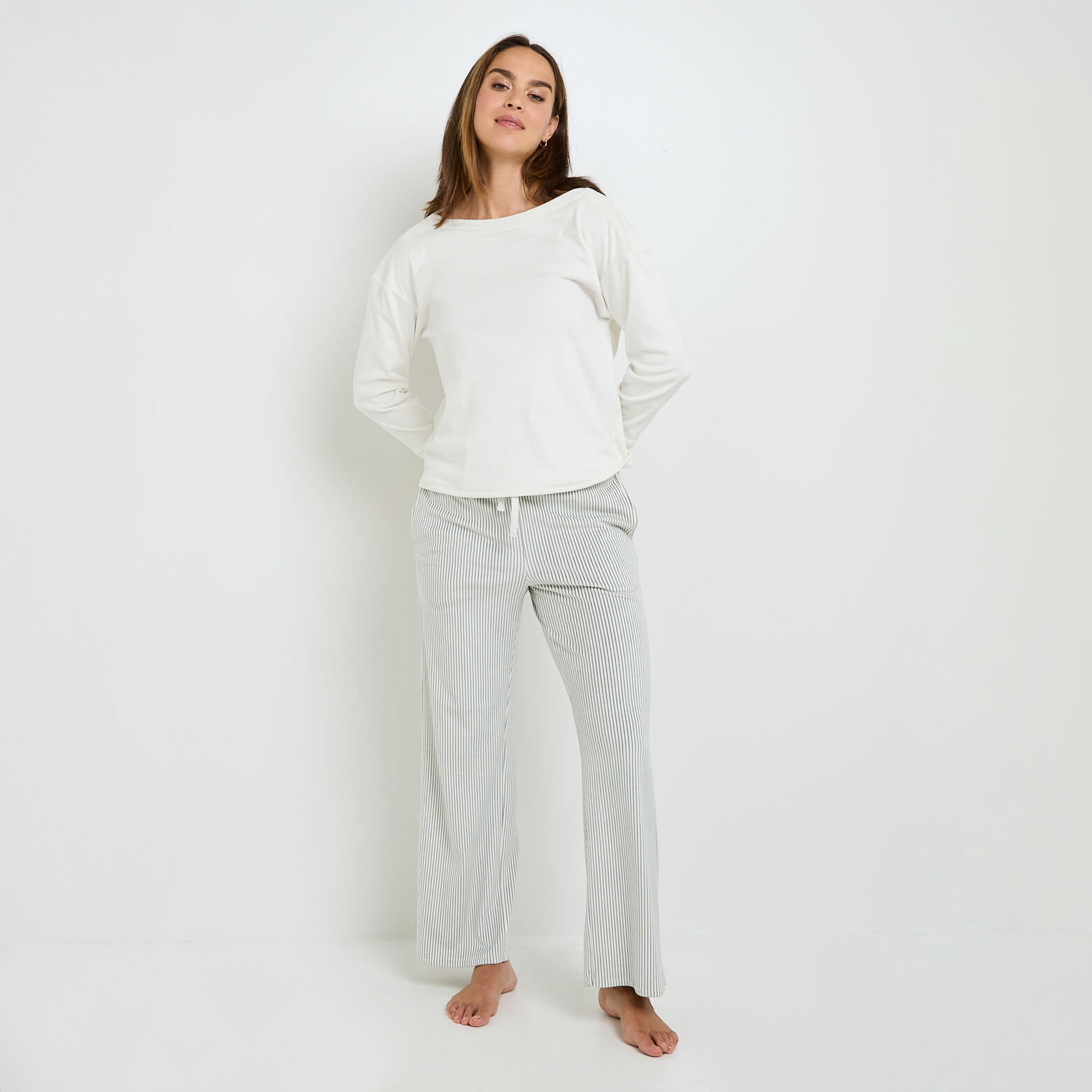 FLUFFY PANTALON DE PYJAMA MULTICO BLANC