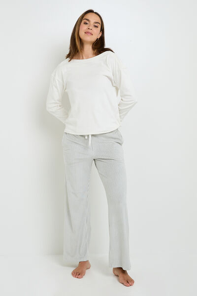 FLUFFY PANTALON DE PYJAMA MULTICO BLANC