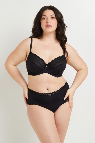 CULOTTE TAILLE HAUTE MICROFIBRE NOIR