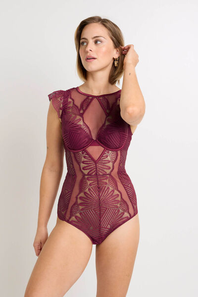 BODY AMPLIFORME DENTELLE BORDEAUX