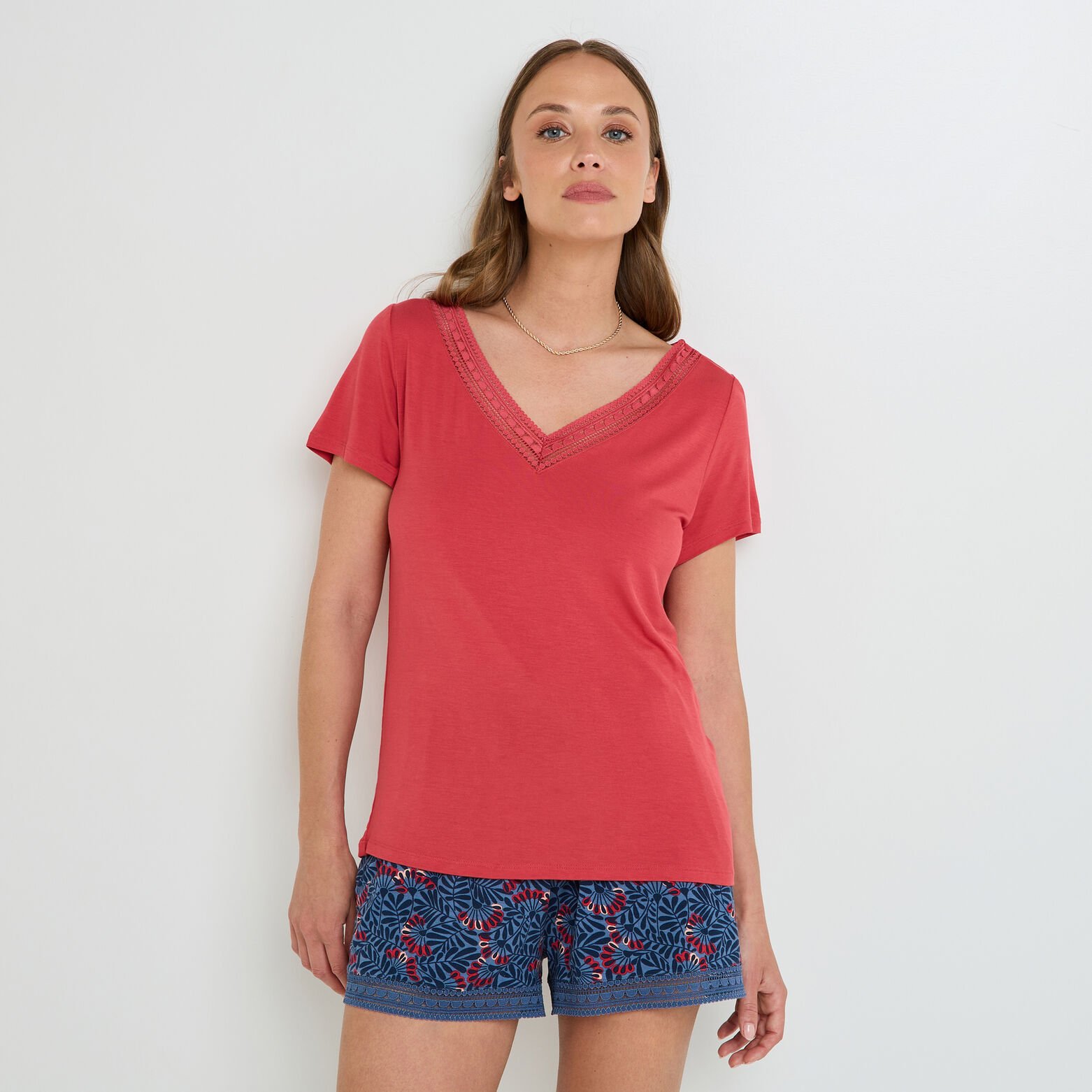 CAMILLE Tee-shirt manches courtes CORAIL
