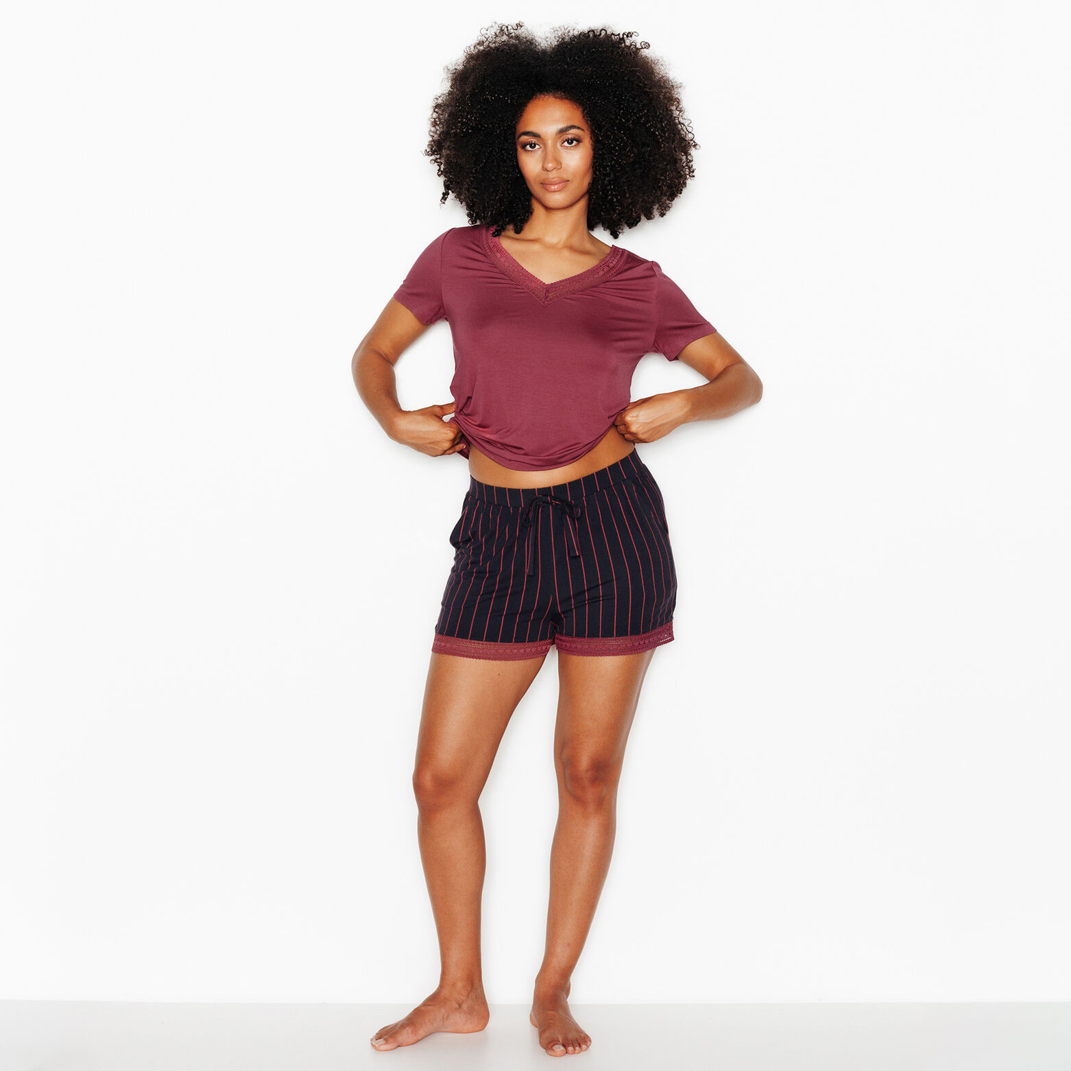 CAMILLE Short de pyjama MULTICO GRIS
