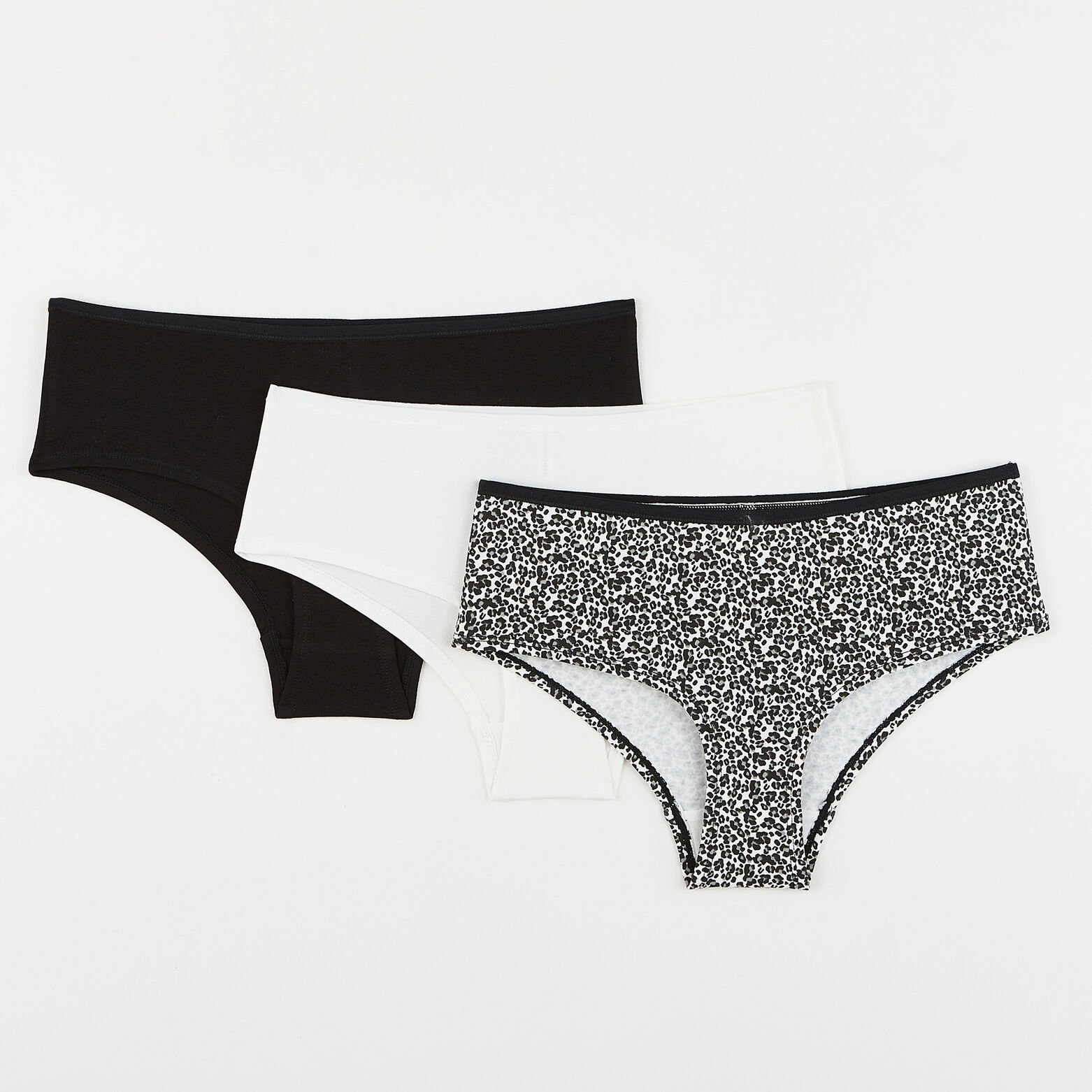 GERALDINE LOT SHORTY X3 COTON BIO MULTICO NOIR