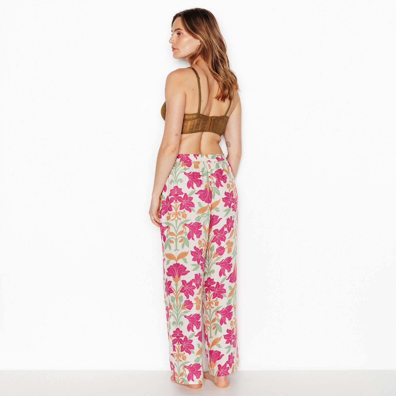 JUILLET PANTALON DE PYJAMA 7/8&egrave;me MULTICO ROSE