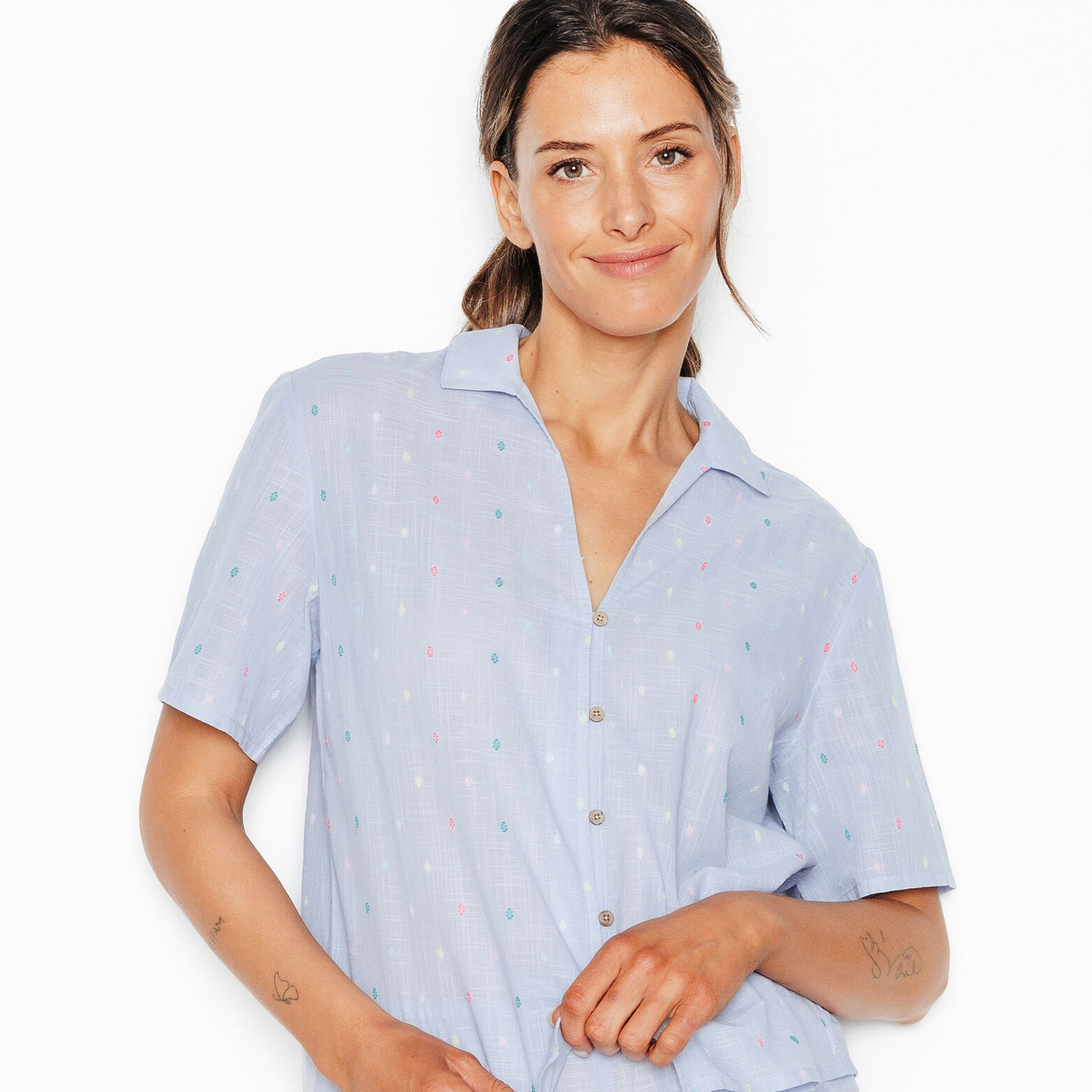 INDIGO CHEMISE MANCHES COURTES MULTICO BLEU