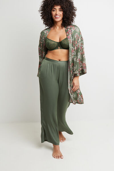 CARAMEL KIMONO SATIN MULTICO VERT